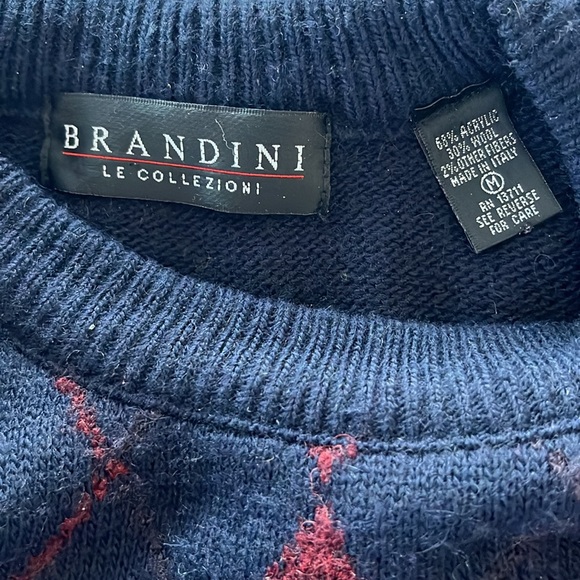 Men’s Brandini vintage Argyle sweater, size Med - Picture 4 of 6
